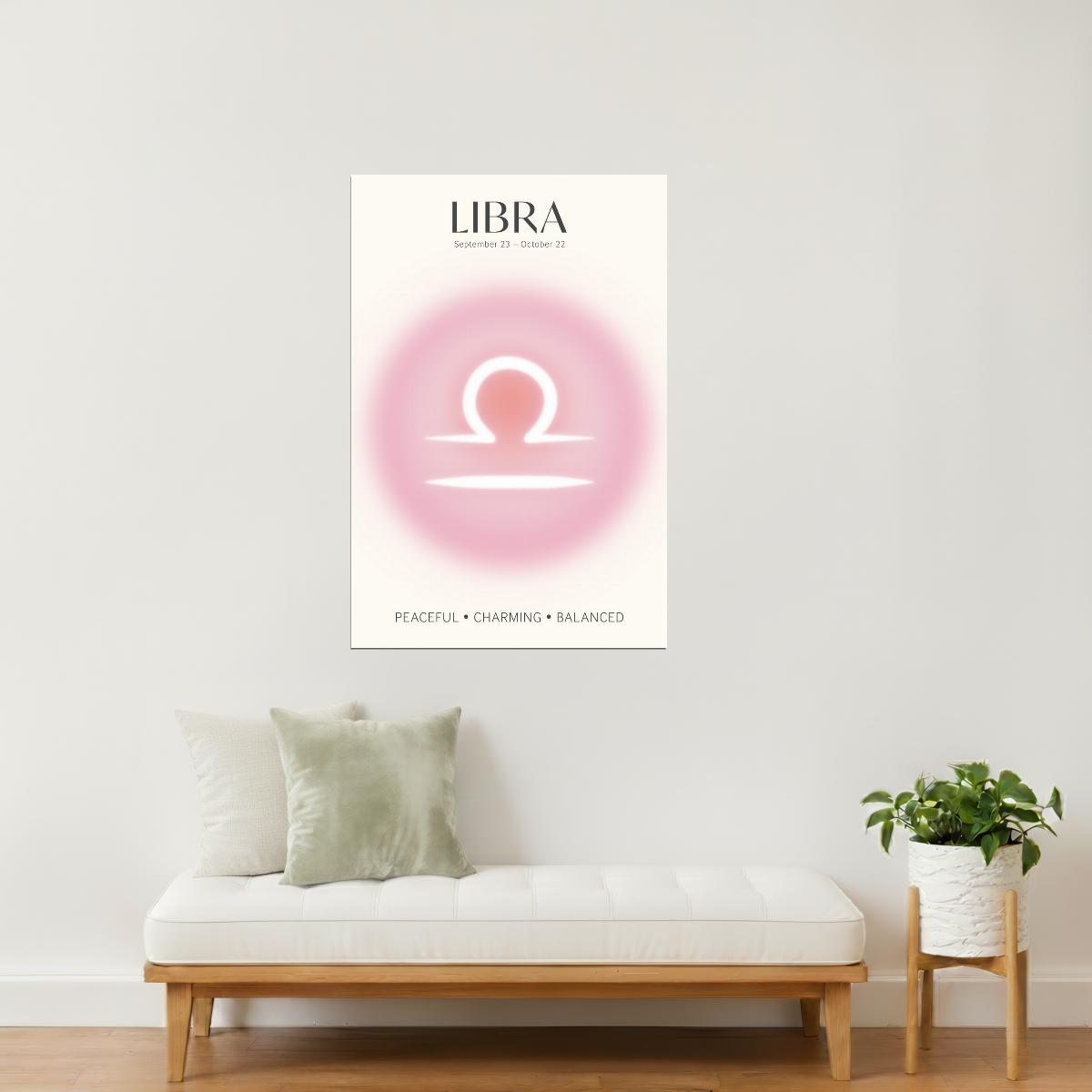 Libra Zodiac Sign | Serene Pastel Gradient | Astrology Wall Decor Poster