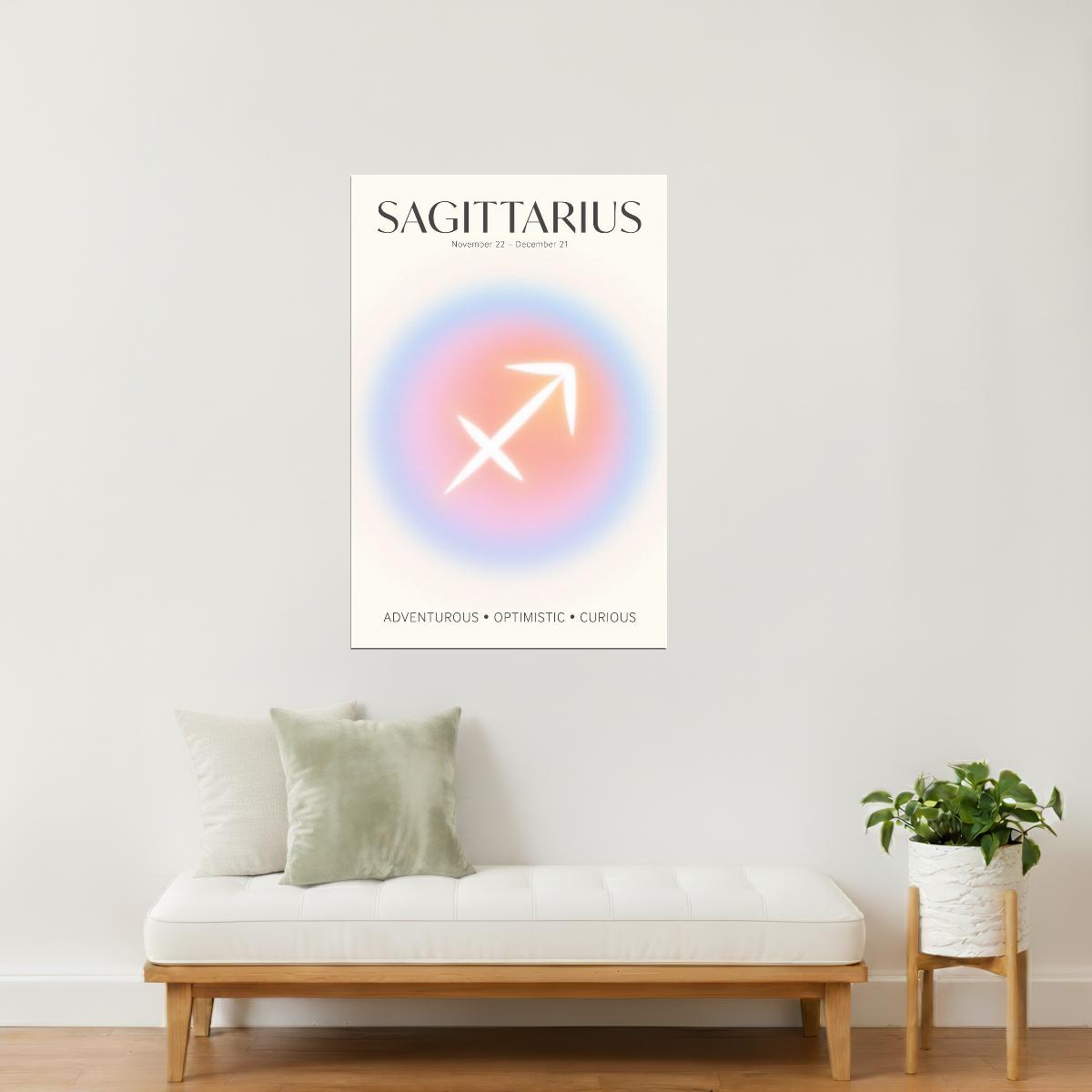 Sagittarius Zodiac Sign | Dreamy Aura Aesthetic | Astrology Wall Decor Poster