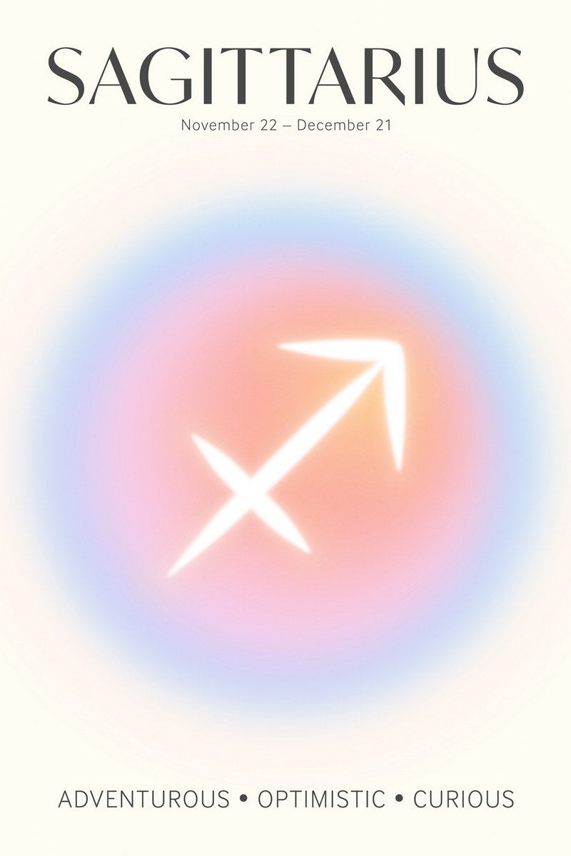 Sagittarius Zodiac Sign | Dreamy Aura Aesthetic | Astrology Wall Decor Poster