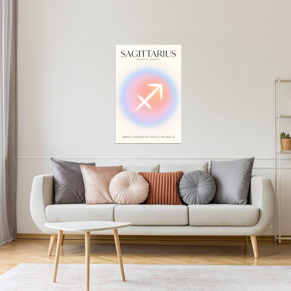 Sagittarius Zodiac Sign | Dreamy Aura Aesthetic | Astrology Wall Decor Poster