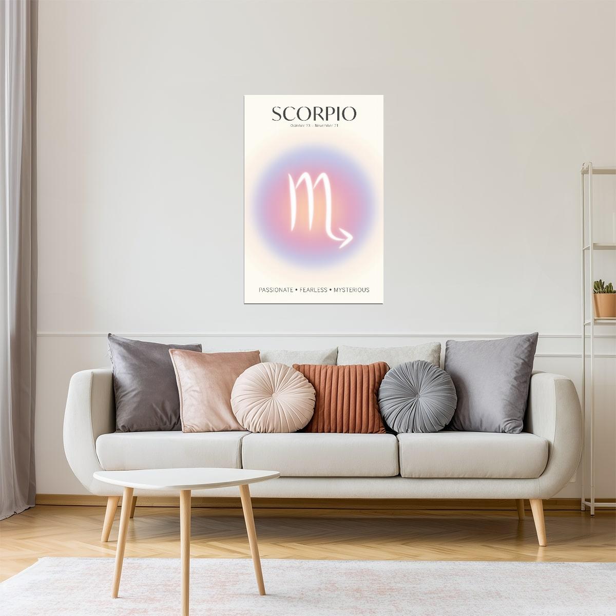 Scorpio Zodiac Sign | Ethereal Gradient Symbol | Astrology Wall Art Print Poster
