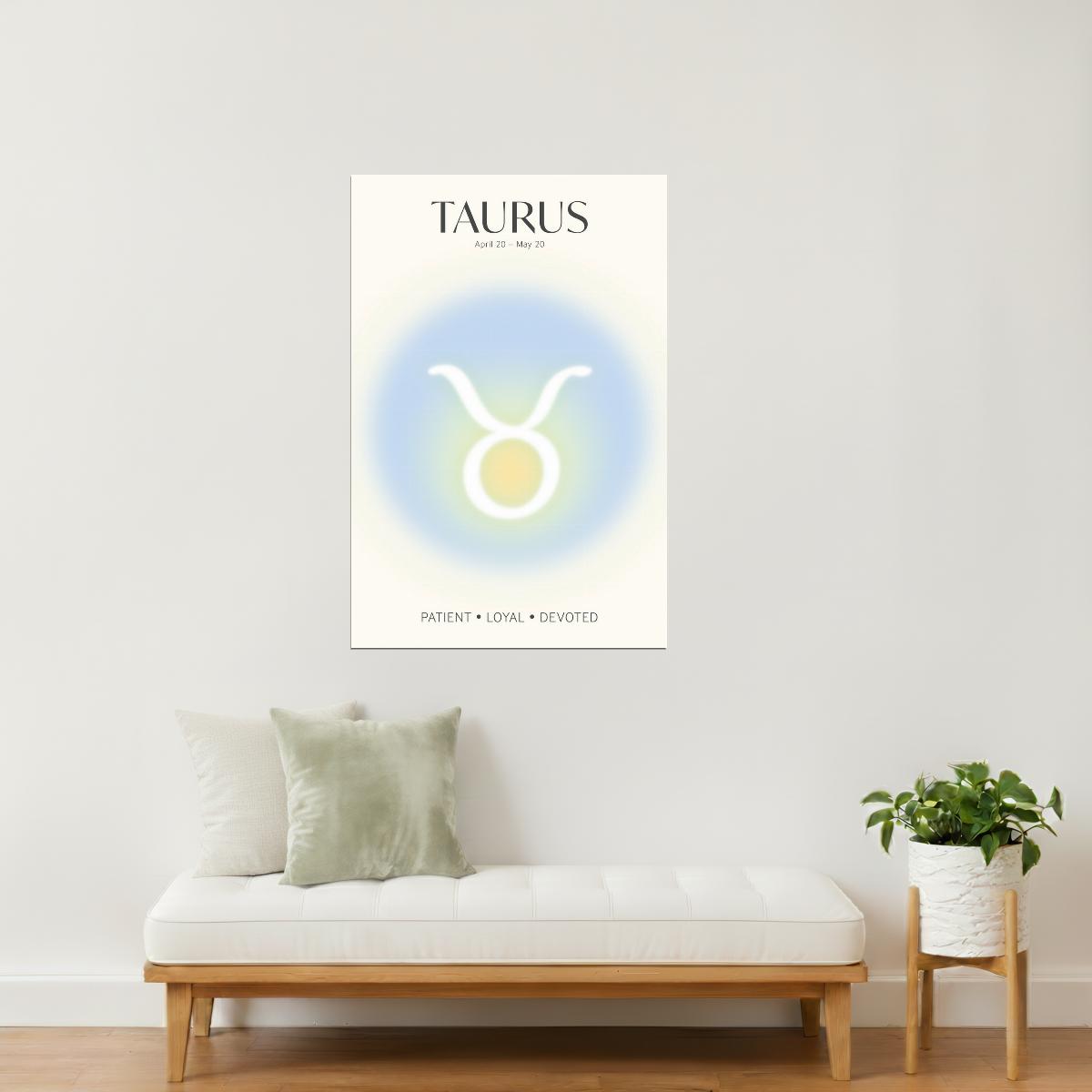 Taurus Zodiac Sign | Modern Celestial Design | Astrology Wall Decor Poster