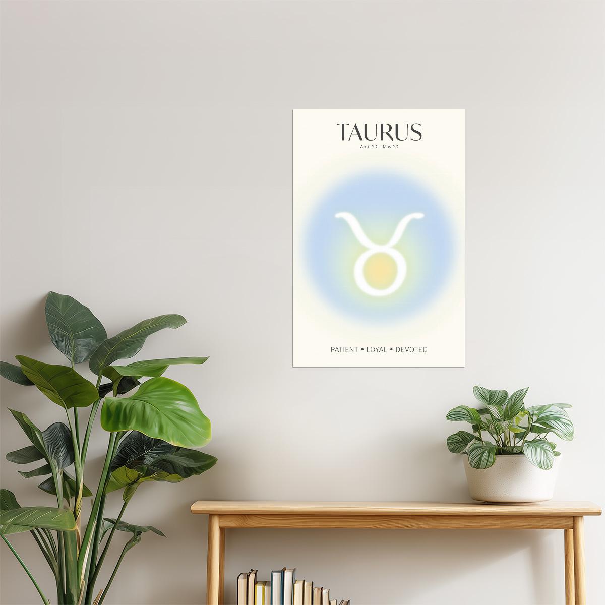 Taurus Zodiac Sign | Modern Celestial Design | Astrology Wall Decor Poster