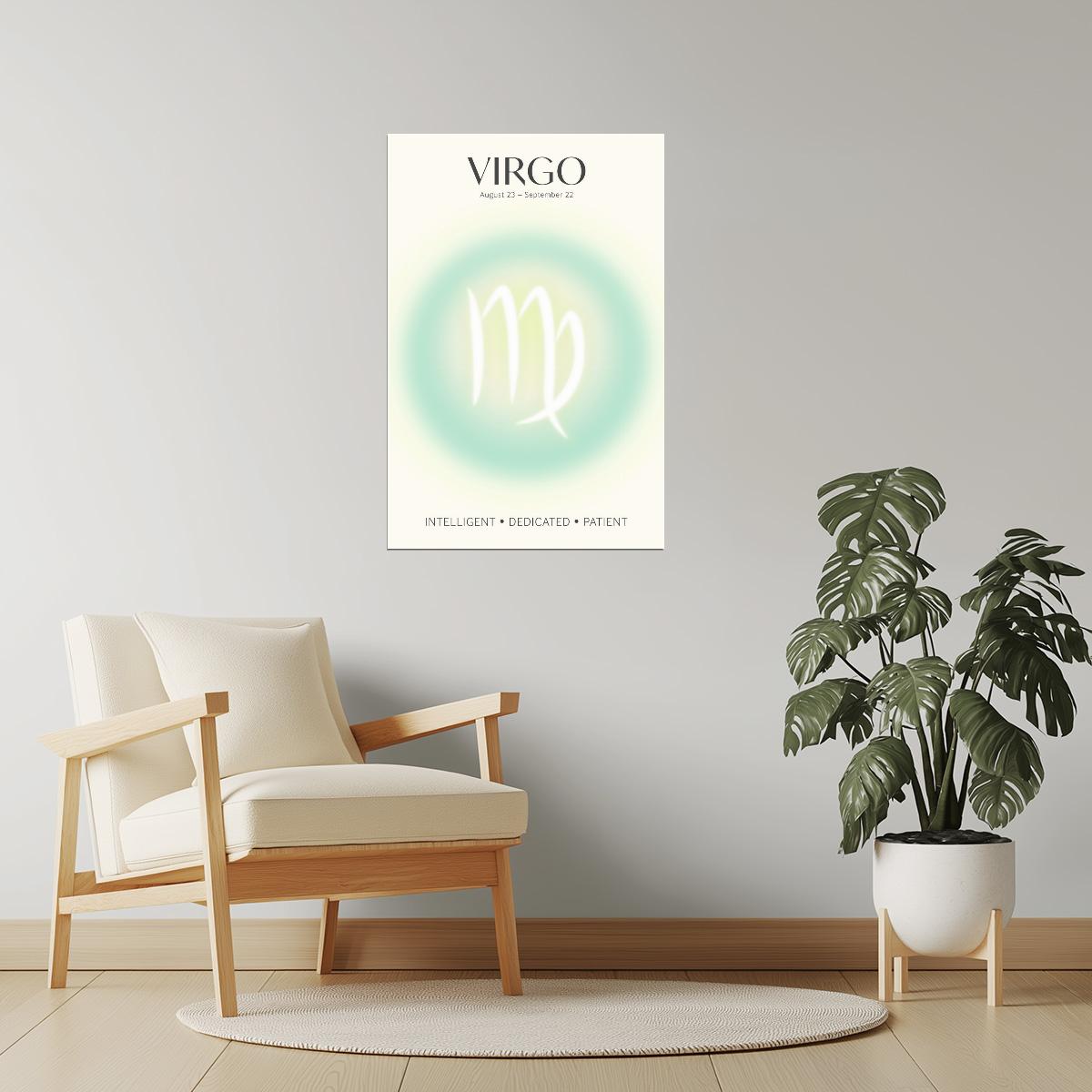 Virgo Zodiac Sign | Spiritual Minimalist Art | Astrology Wall Art Print Poster