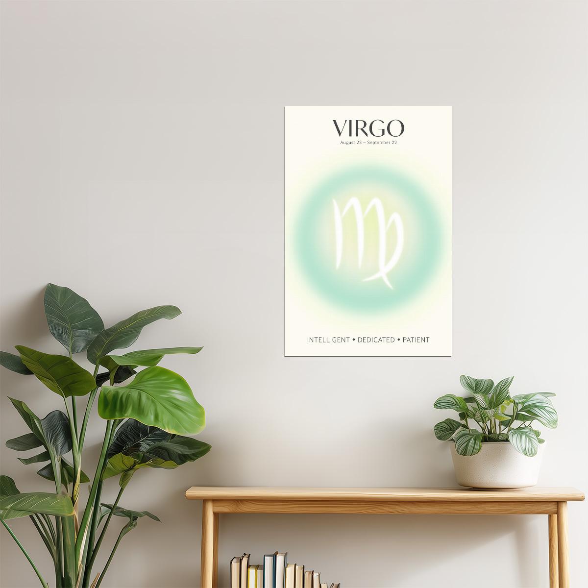 Virgo Zodiac Sign | Spiritual Minimalist Art | Astrology Wall Art Print Poster