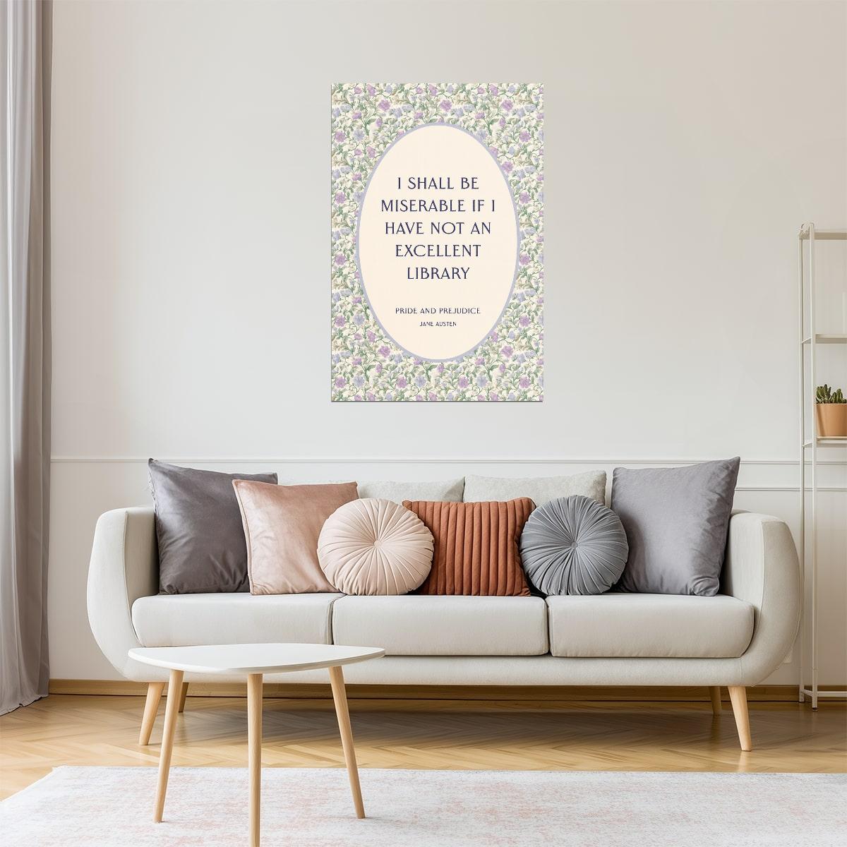 Pride and Prejudice Literary Quote | Bookish Floral Aesthetic Poster