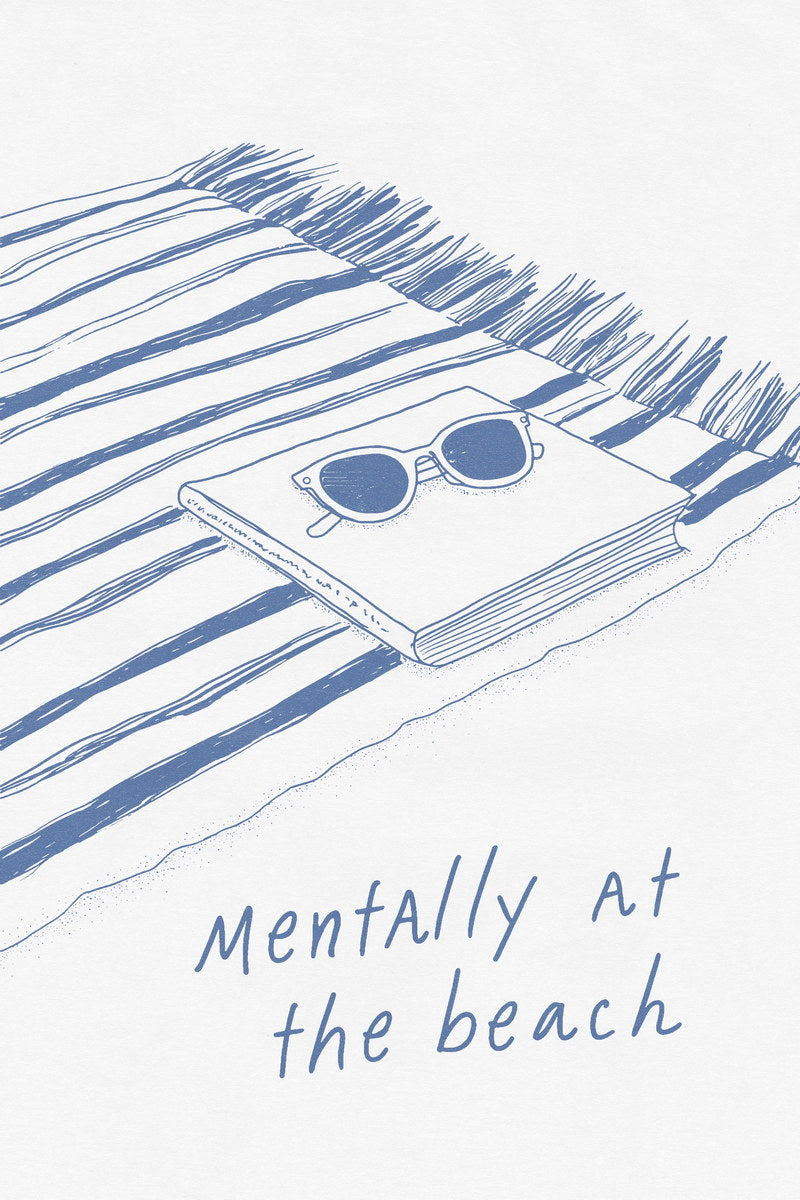 Mentally at the Beach | Coastal Granddaughter Bookish Aesthetic Poster
