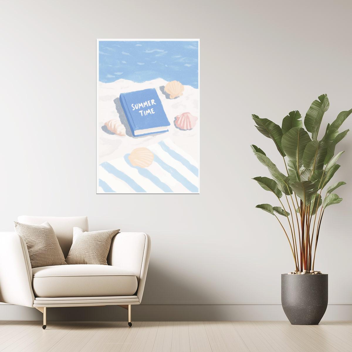 Summer Time with Seashells | Coastal Granddaughter Bookish Aesthetic Poster