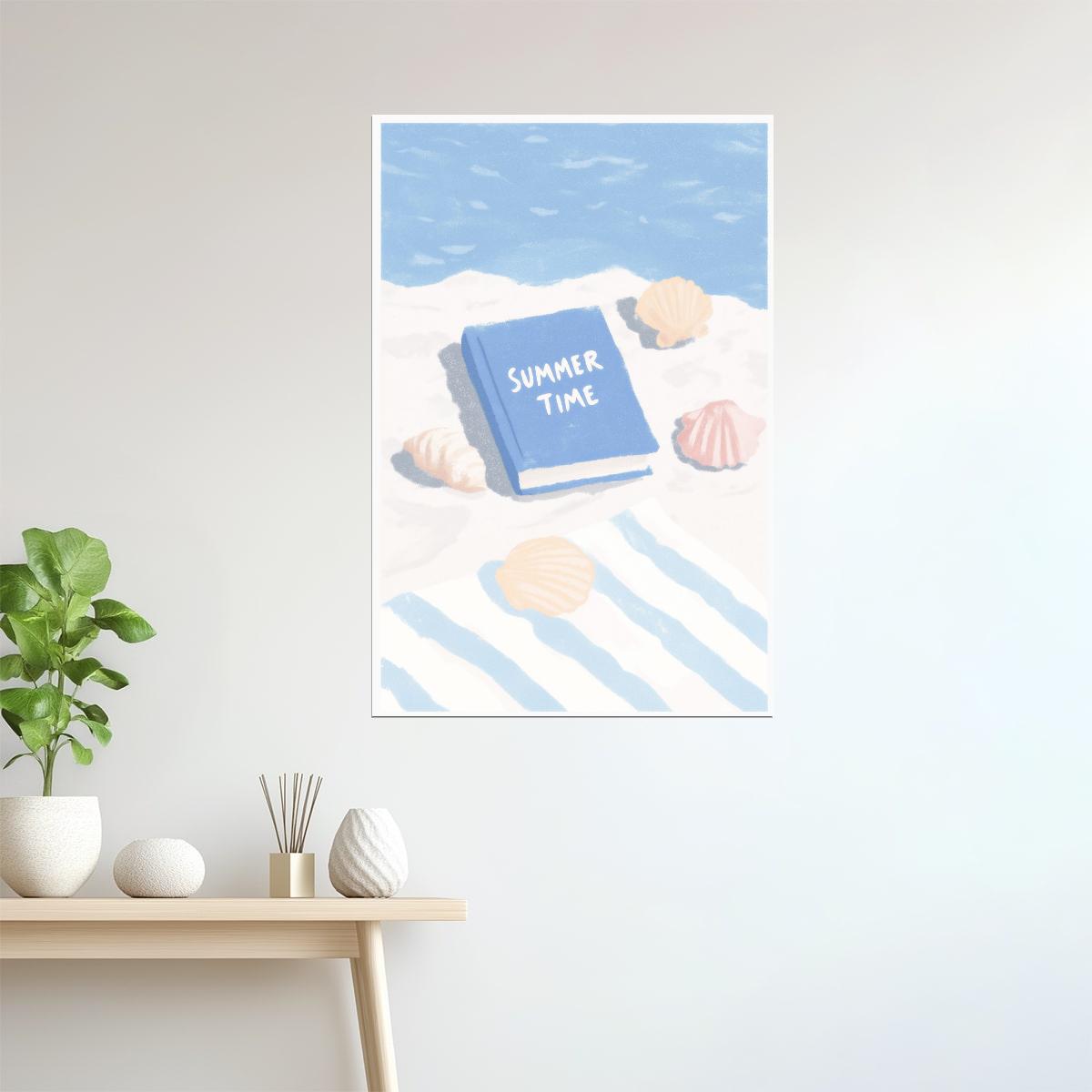 Summer Time with Seashells | Coastal Granddaughter Bookish Aesthetic Poster