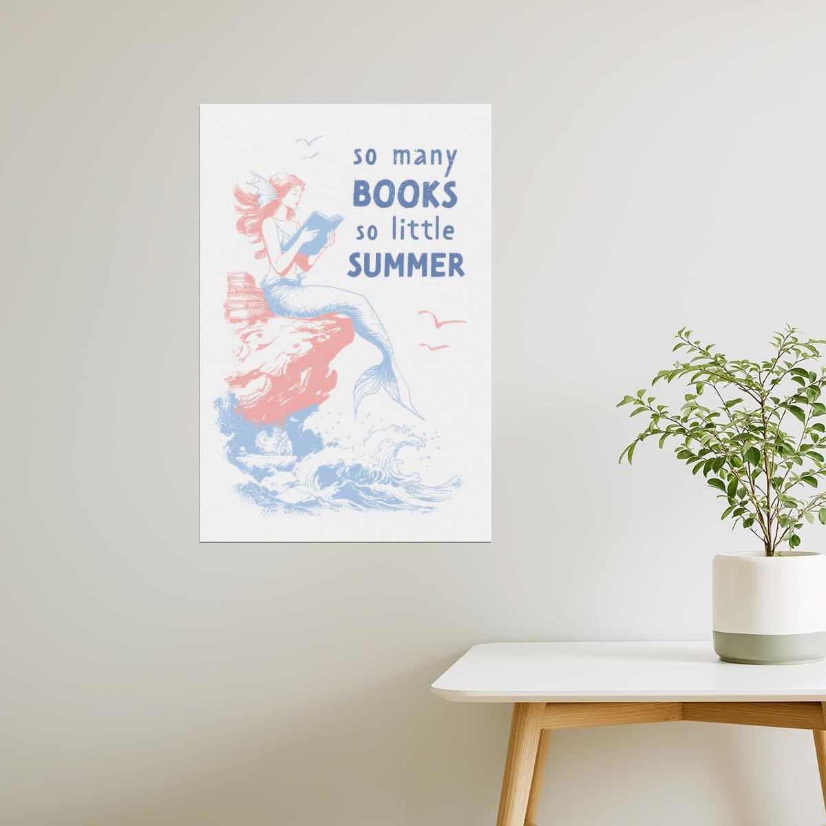 So Many Books So Little Summer Mermaid | Coastal Granddaughter Bookish Aesthetic Poster