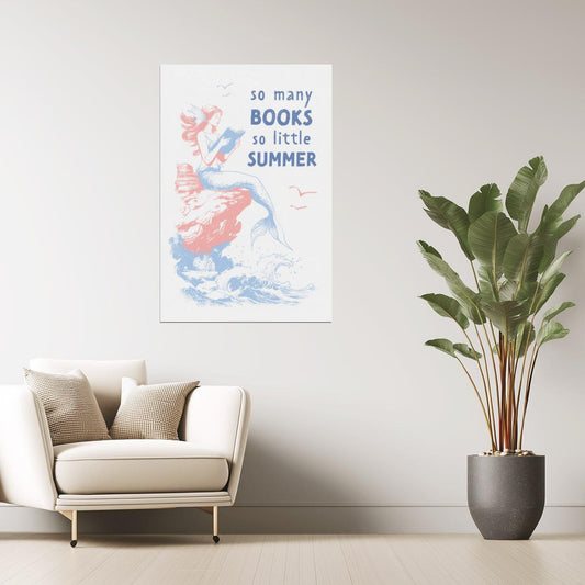 So Many Books So Little Summer Mermaid | Coastal Granddaughter Bookish Aesthetic Poster