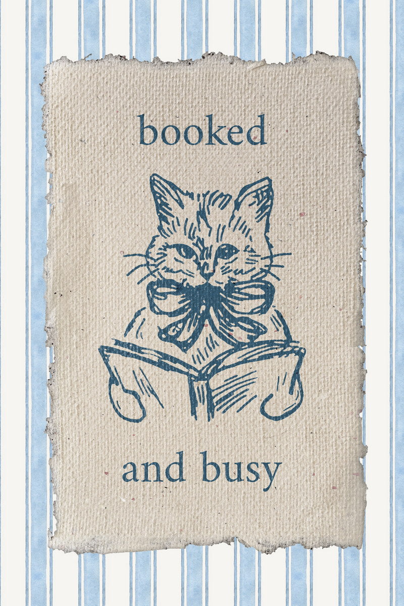 Booked and Busy Cat | Bookish Aesthetic Poster