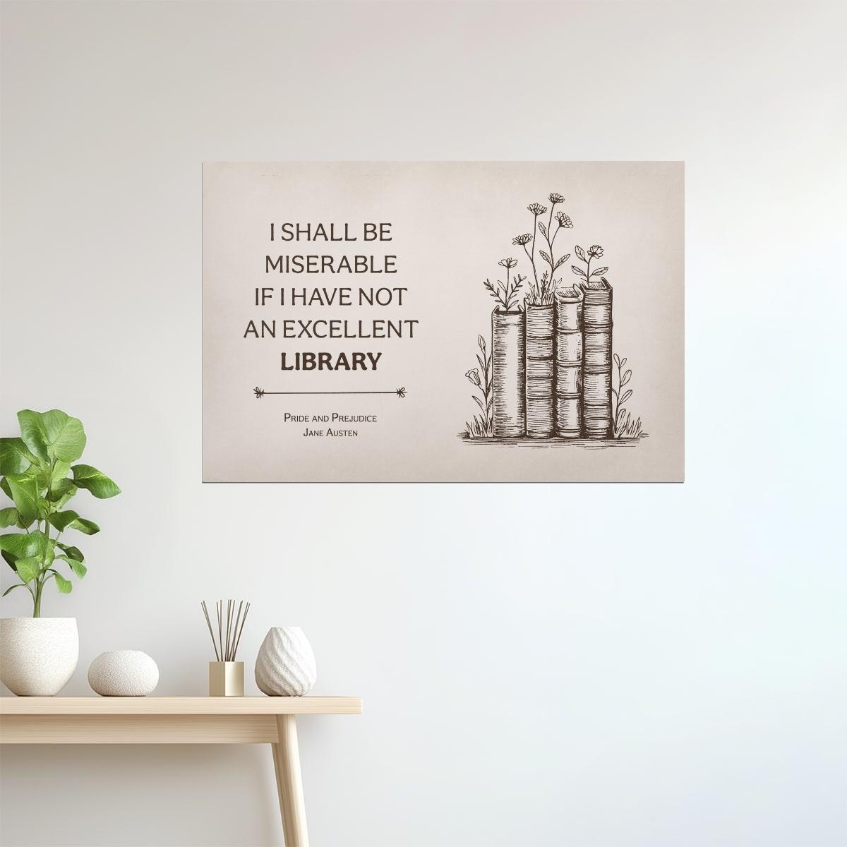 Jane Austen Literary Quote | Bookish Vintage Aesthetic Poster