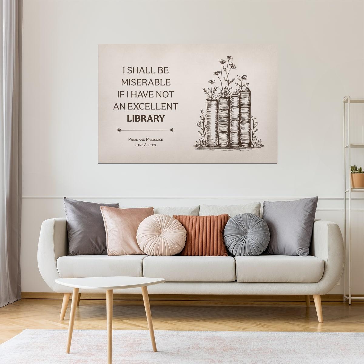 Jane Austen Literary Quote | Bookish Vintage Aesthetic Poster