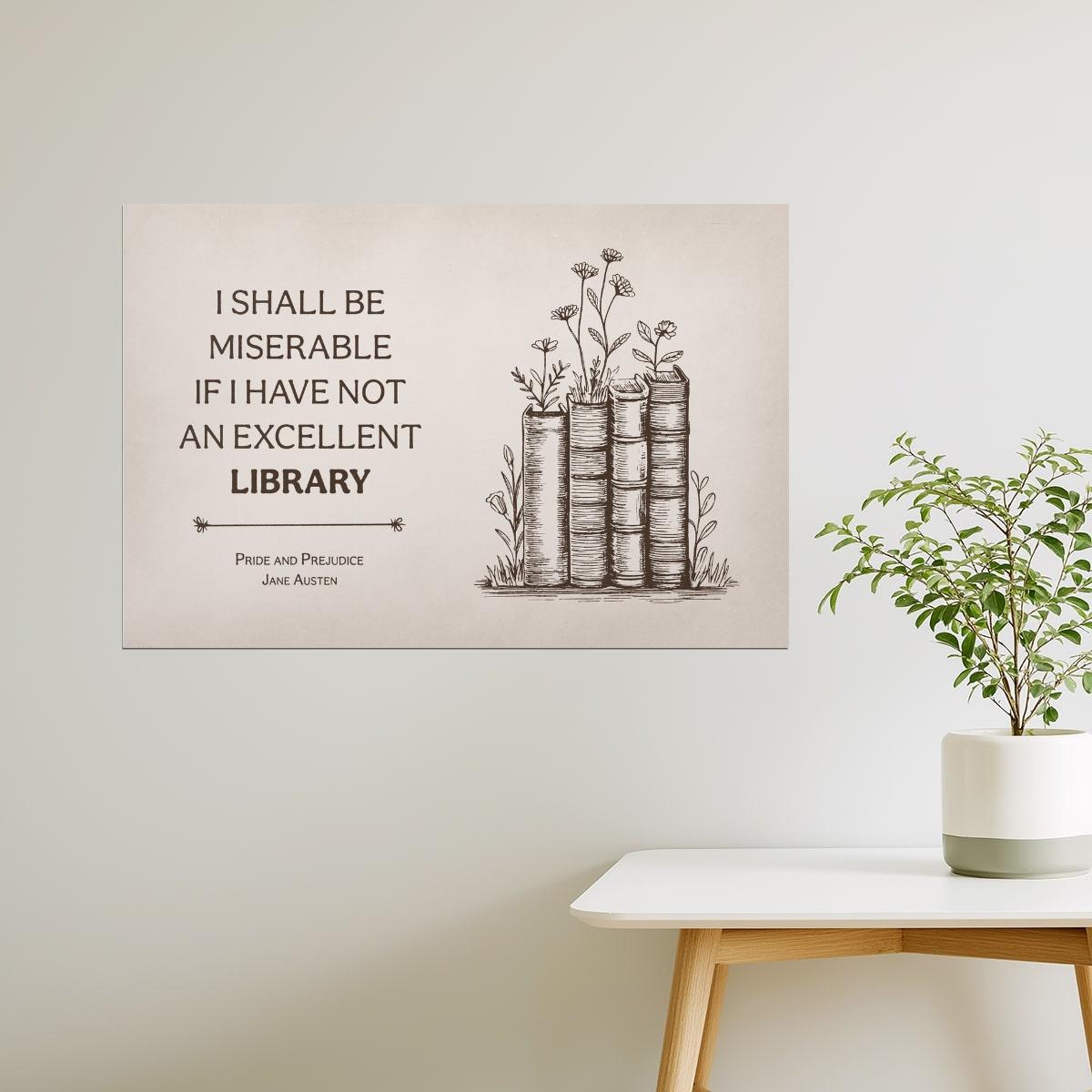 Jane Austen Literary Quote | Bookish Vintage Aesthetic Poster