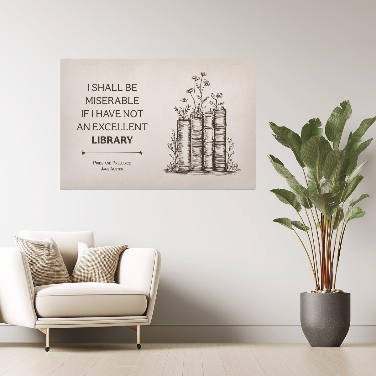 Jane Austen Literary Quote | Bookish Vintage Aesthetic Poster