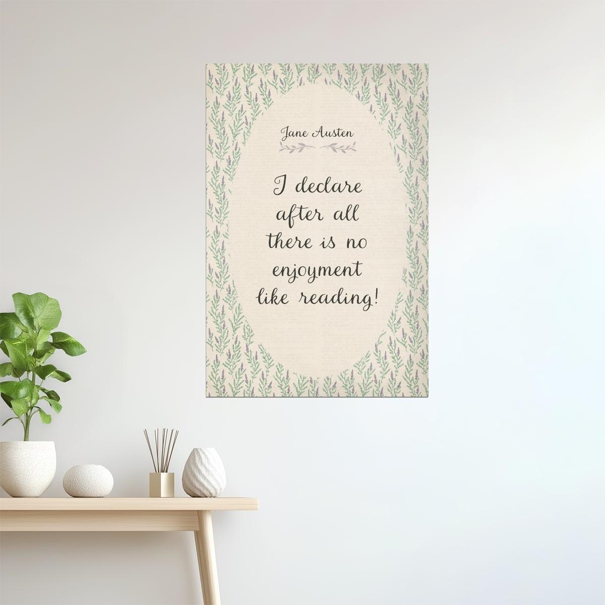 Jane Austen Quote I Declare After All | Bookish Floral Aesthetic Poster
