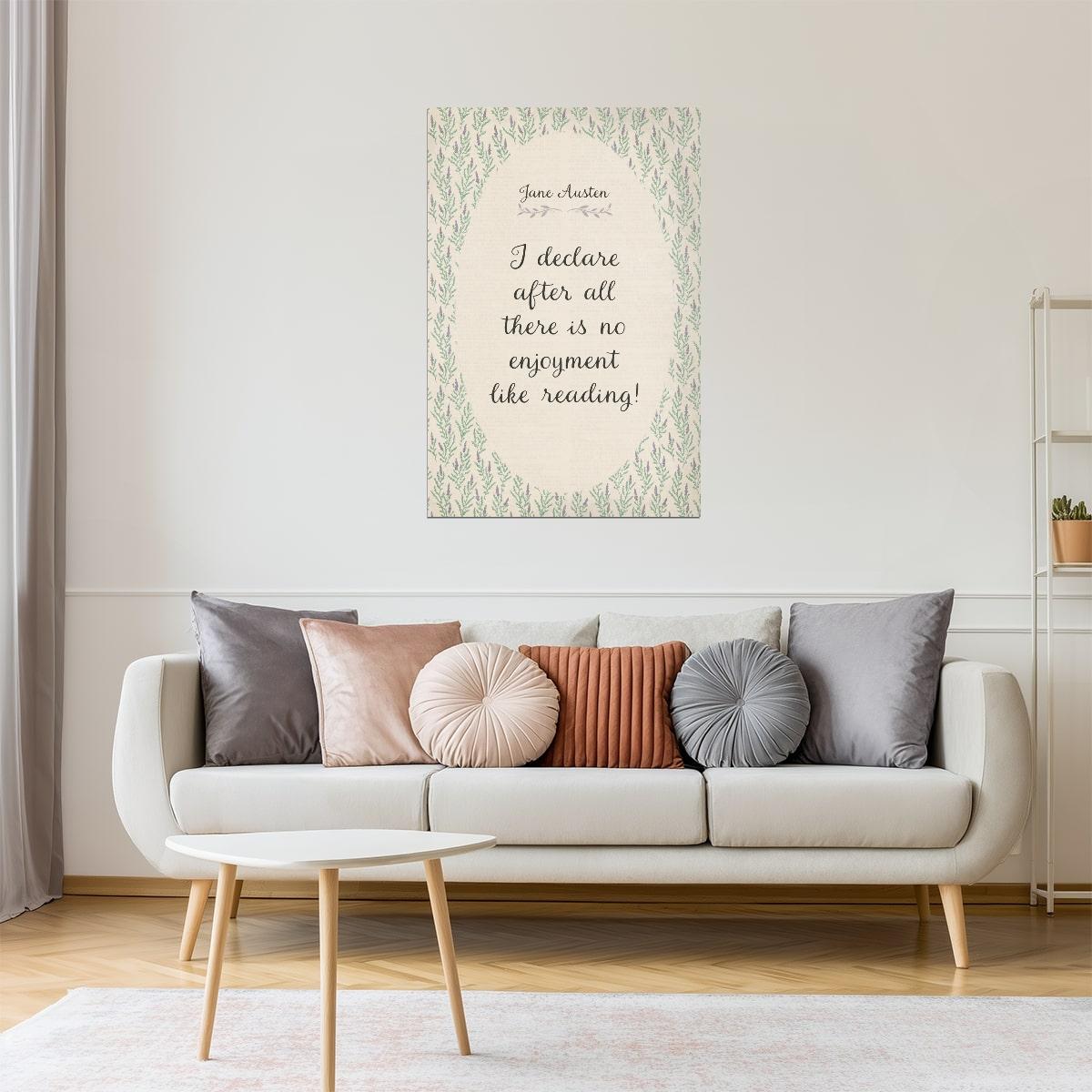 Jane Austen Quote I Declare After All | Bookish Floral Aesthetic Poster