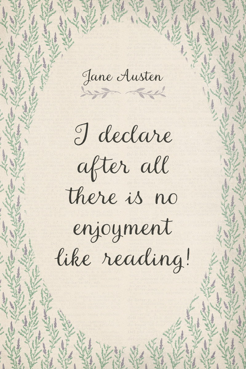 Jane Austen Quote I Declare After All | Bookish Floral Aesthetic Poster