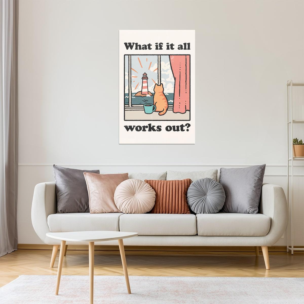 What If It All Works Out | Cat at the Window Poster