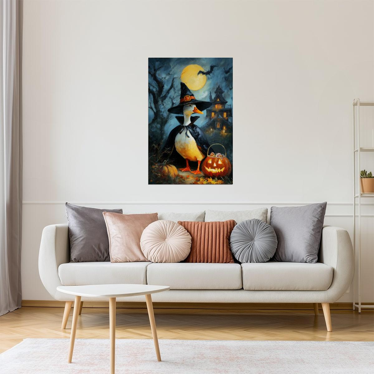 Haunted House Goose | Spooky Halloween Duck Wall Art Poster