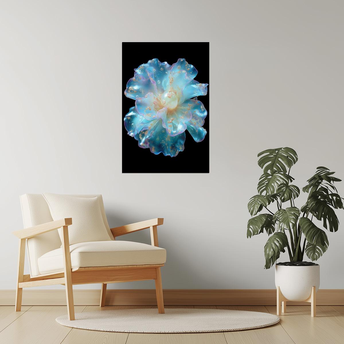 Holographic Bloom | Mystical Surrealism | Wall Art Print Poster