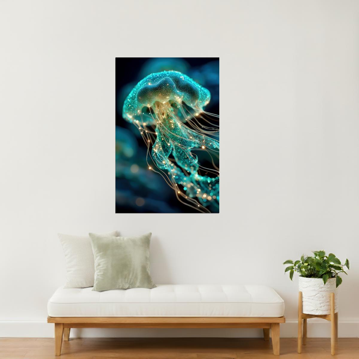 Ethereal Ocean Jellyfish | Surreal Sci-Fi Aesthetic | Wall Decor Poster