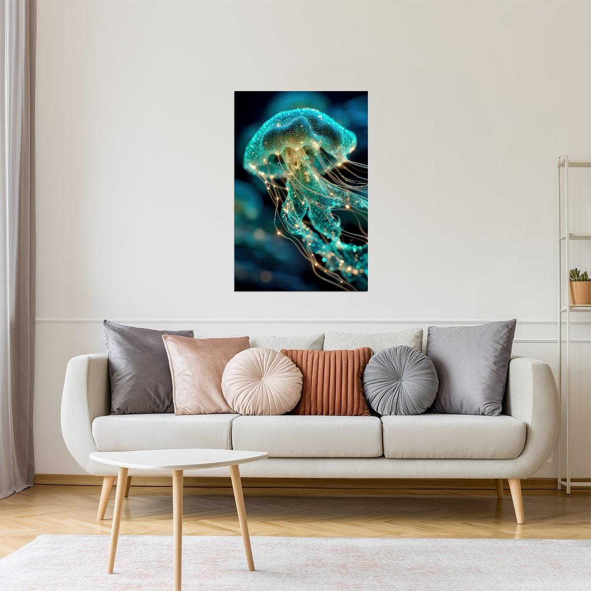 Ethereal Ocean Jellyfish | Surreal Sci-Fi Aesthetic | Wall Decor Poster