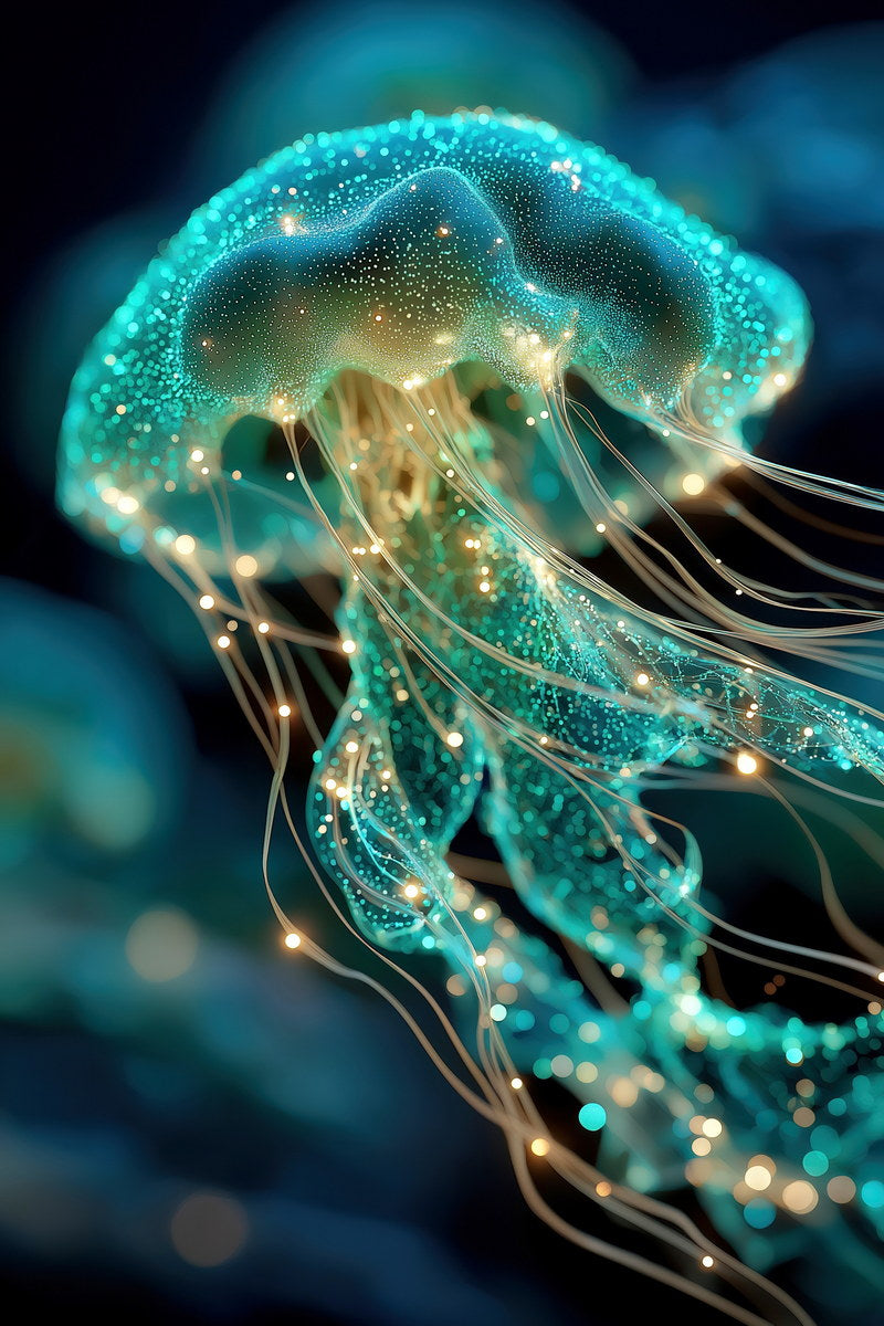 Ethereal Ocean Jellyfish | Surreal Sci-Fi Aesthetic | Wall Decor Poster