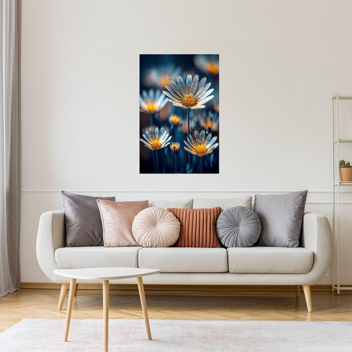 Shimmering Daisy Bouquet | Dreamy Floral Aesthetic | Wall Decor Poster