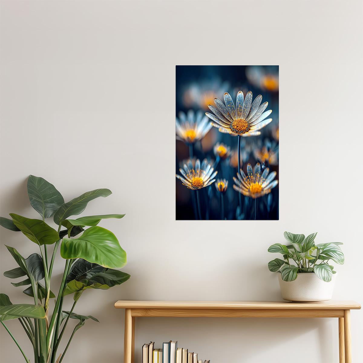 Shimmering Daisy Bouquet | Dreamy Floral Aesthetic | Wall Decor Poster