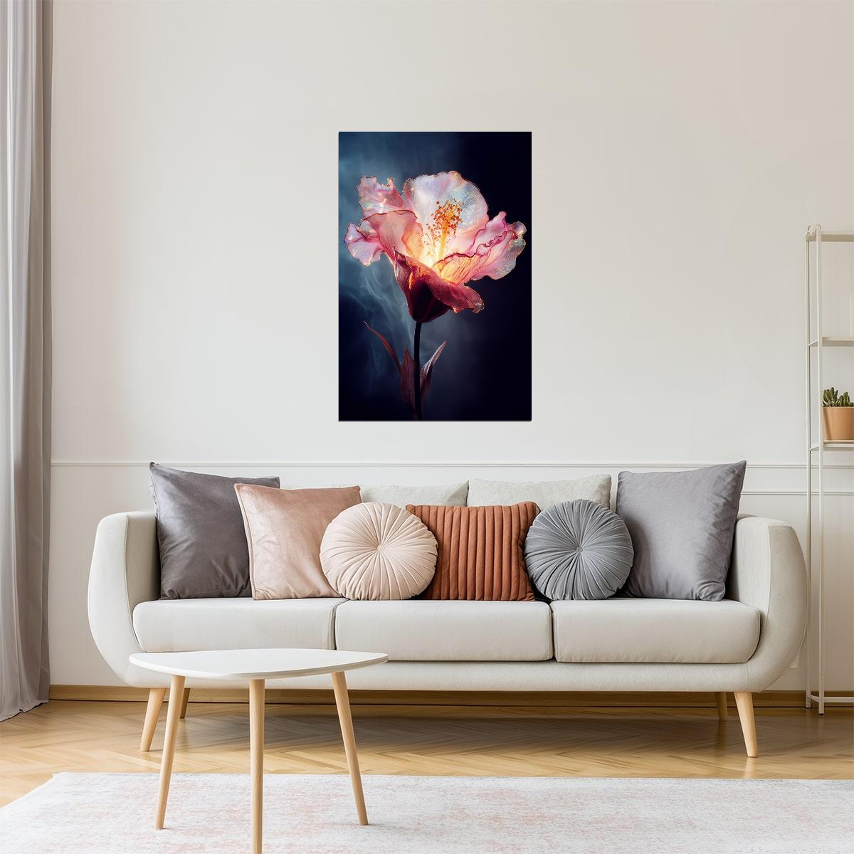 Radiant Peach Blossom | Enchanting Fantasy Art | Wall Art Print Poster