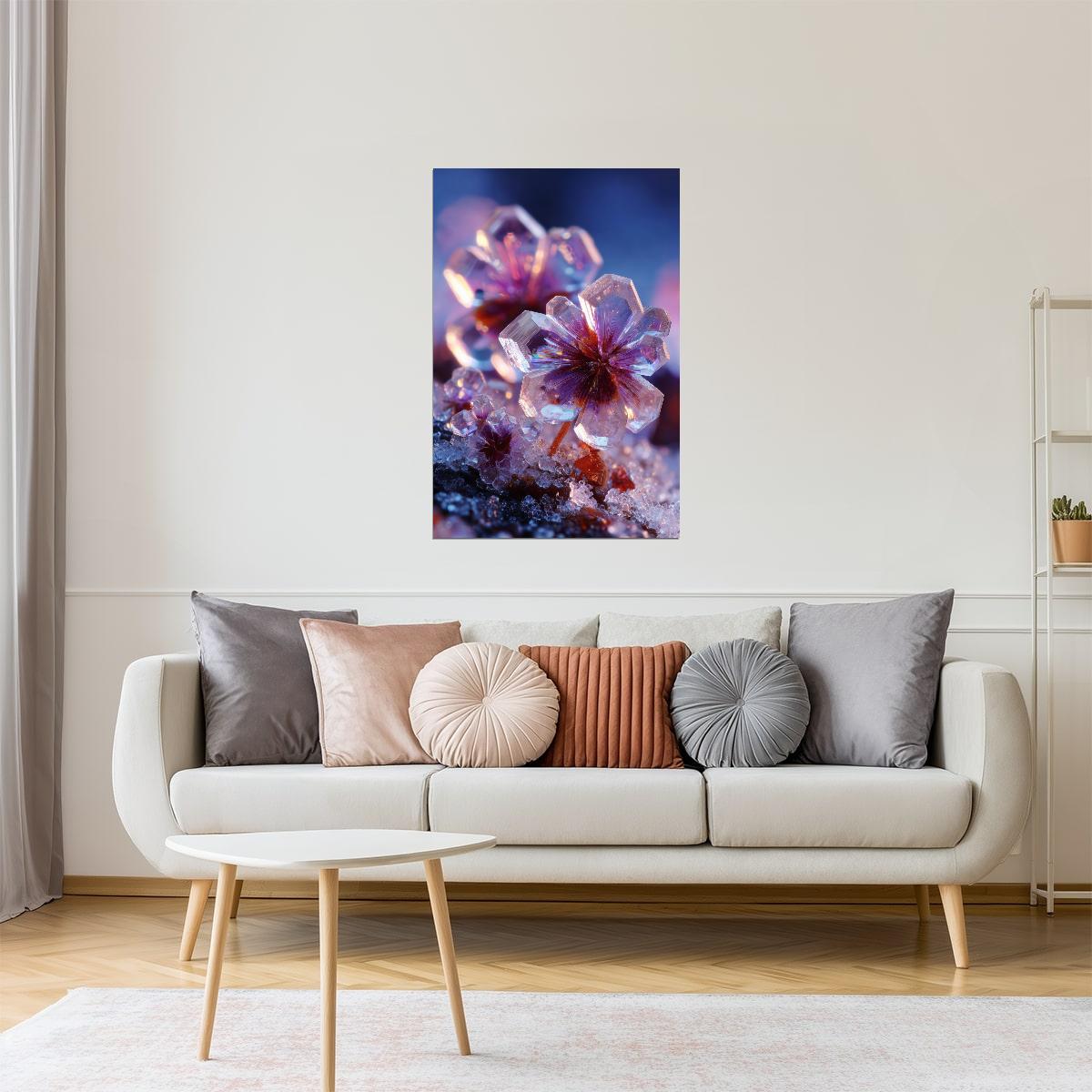 Crystal Flower Cluster | Otherworldly Ethereal Bloom | Wall Decor Poster