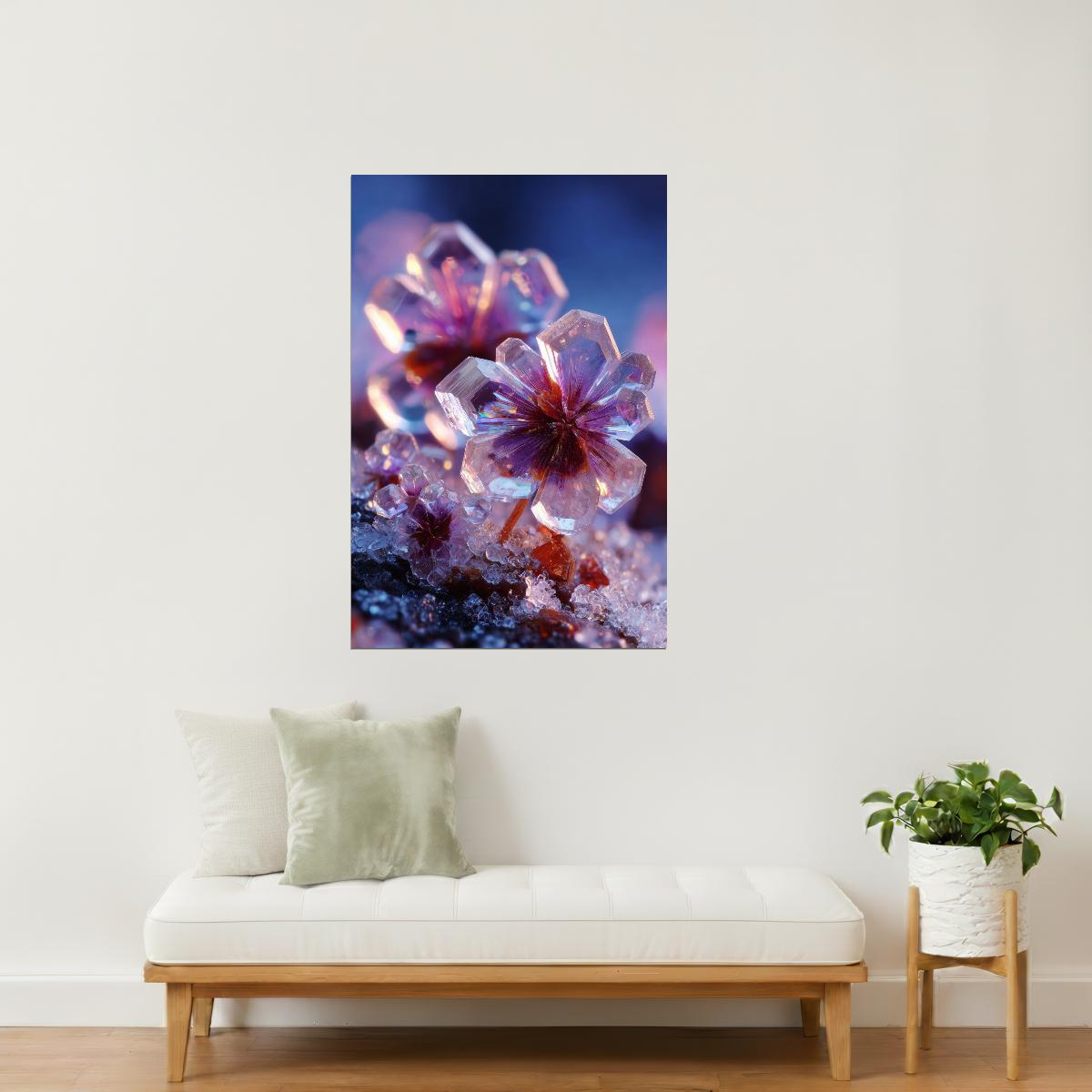 Crystal Flower Cluster | Otherworldly Ethereal Bloom | Wall Decor Poster