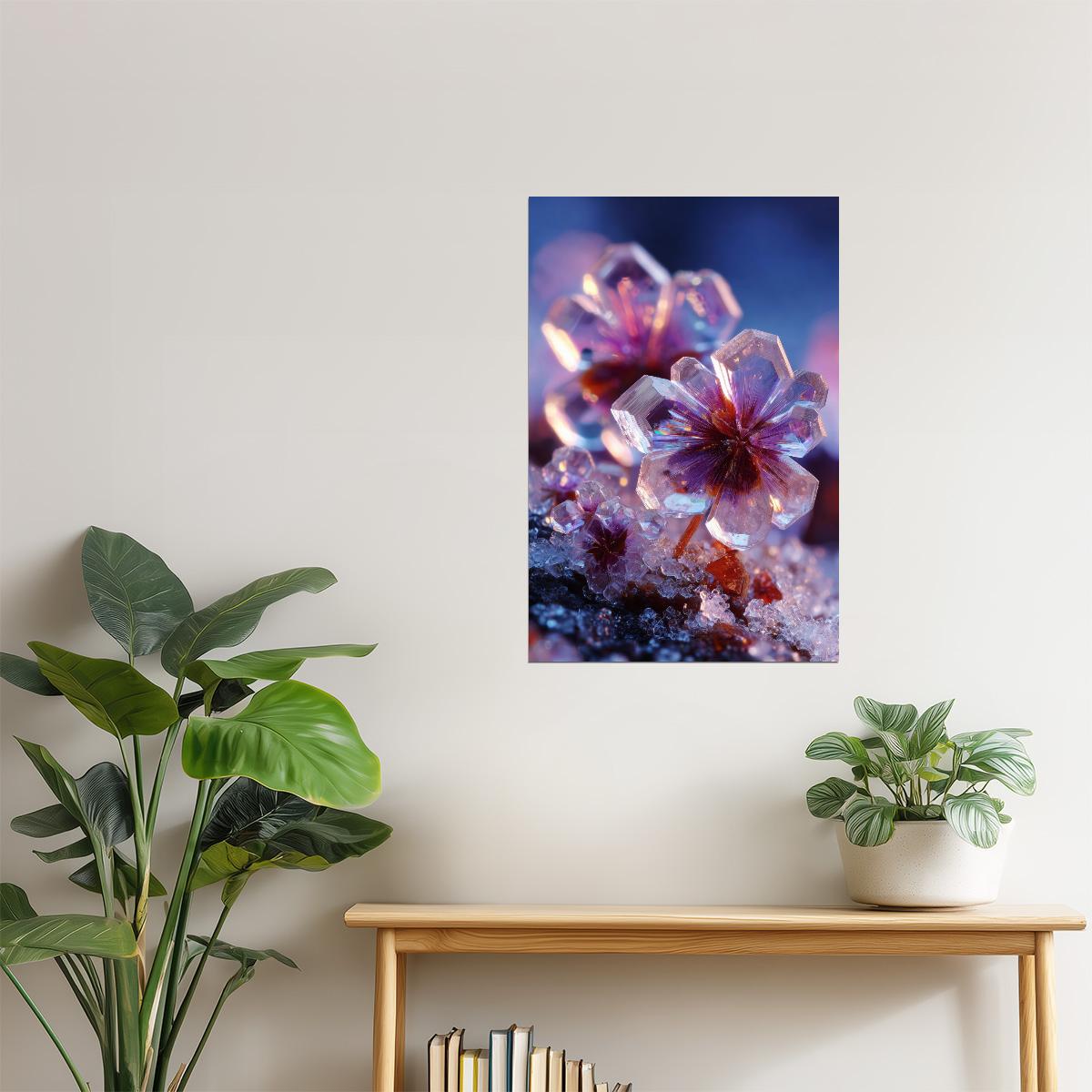 Crystal Flower Cluster | Otherworldly Ethereal Bloom | Wall Decor Poster