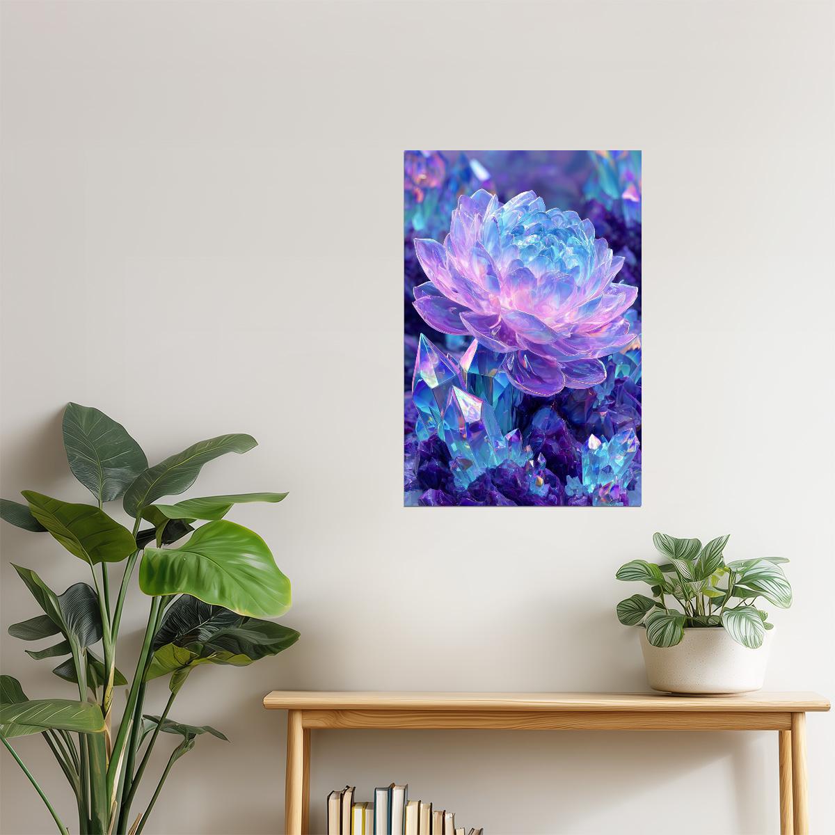 Prismatic Lotus Bloom | Mystical Fantasycore | Wall Art Print Poster