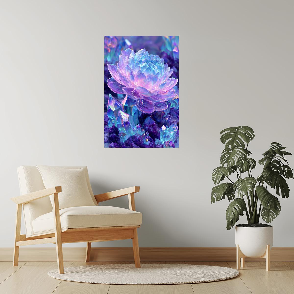 Prismatic Lotus Bloom | Mystical Fantasycore | Wall Art Print Poster