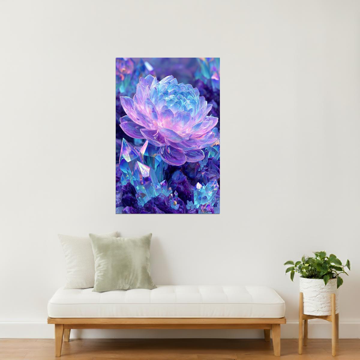 Prismatic Lotus Bloom | Mystical Fantasycore | Wall Art Print Poster