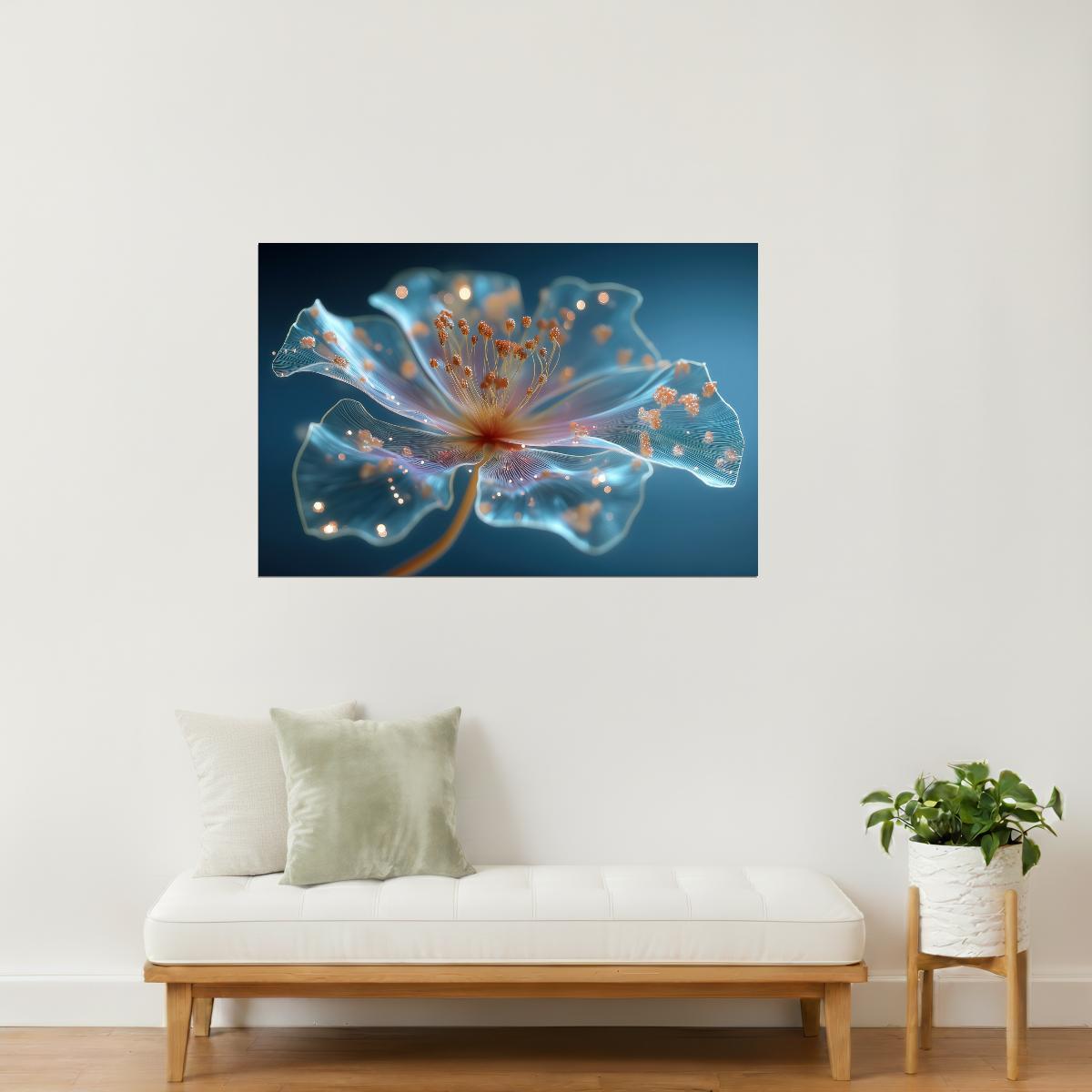Translucent Golden Flower | Dreamy Surrealism | Wall Decor Poster