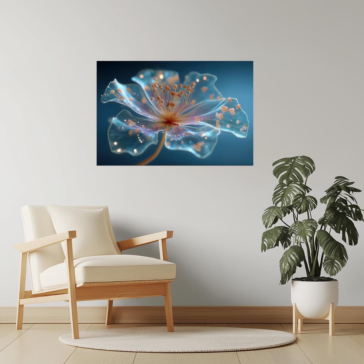 Translucent Golden Flower | Dreamy Surrealism | Wall Decor Poster