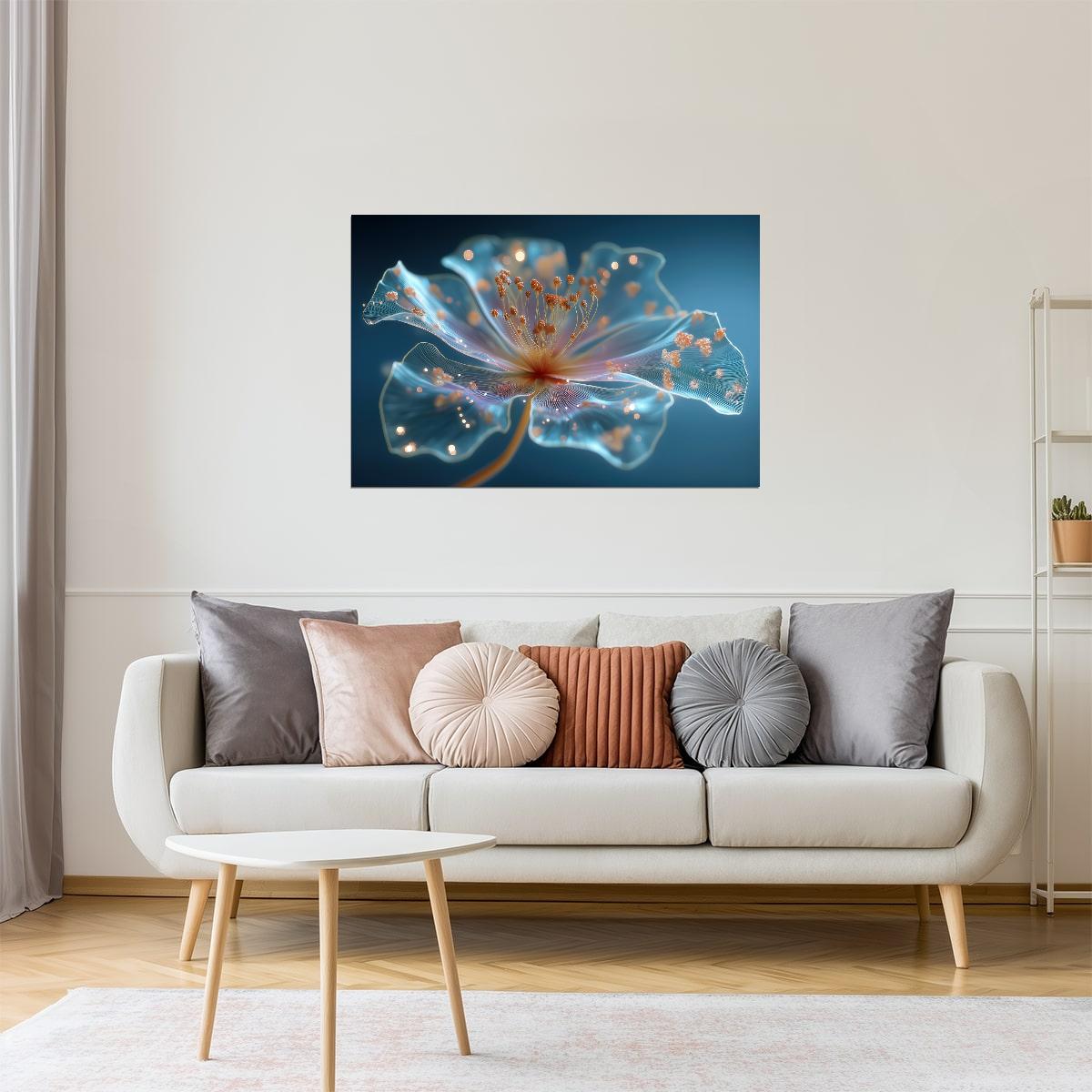 Translucent Golden Flower | Dreamy Surrealism | Wall Decor Poster