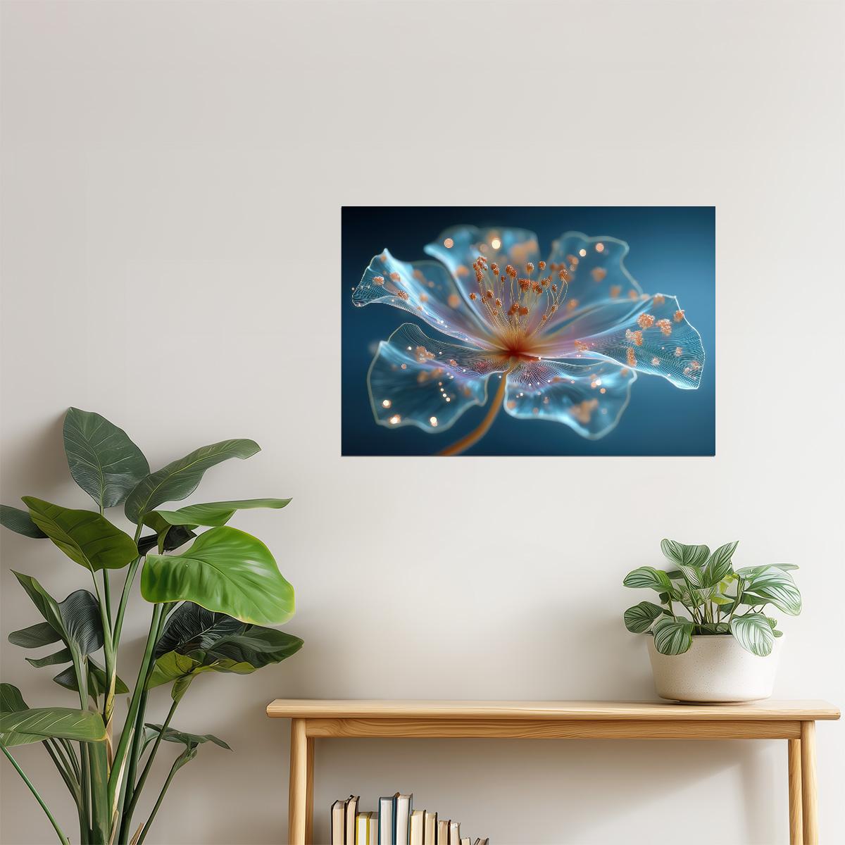 Translucent Golden Flower | Dreamy Surrealism | Wall Decor Poster