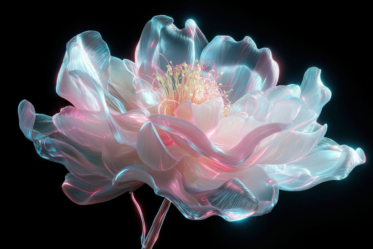 Glowing Pink Peony | Enchanting Fantasycore | Wall Decor Poster