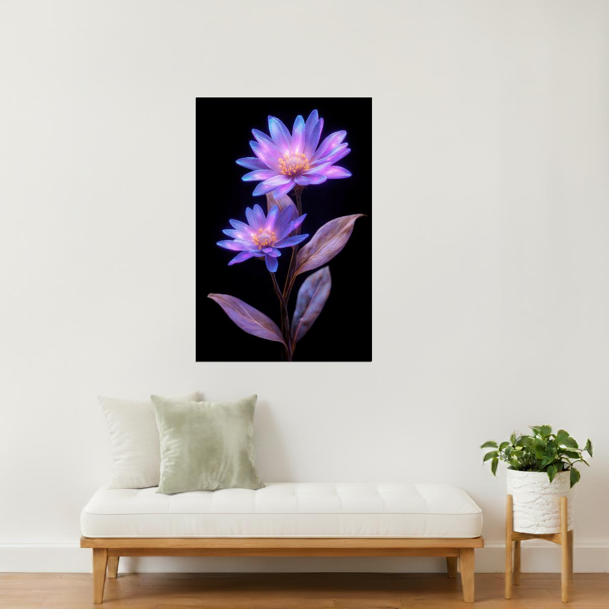 Purple Fantasy Flowers | Dreamy Ethereal Aesthetic | Wall Decor Poster