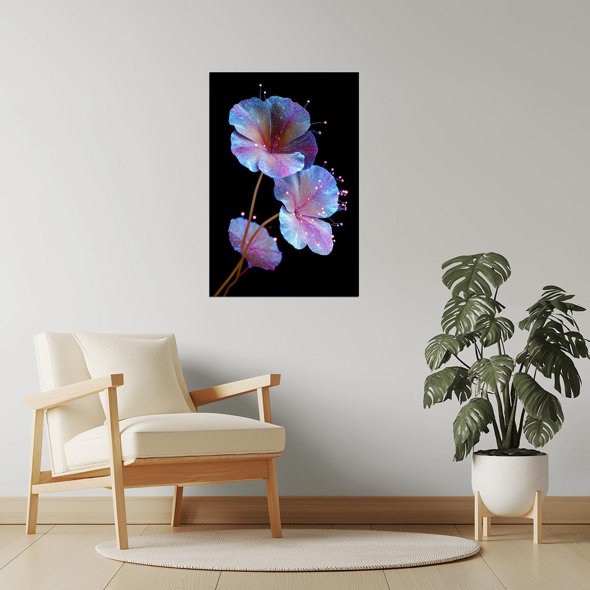 Shimmering Pink Petals | Whimsical Fantasycore | Wall Art Print Poster