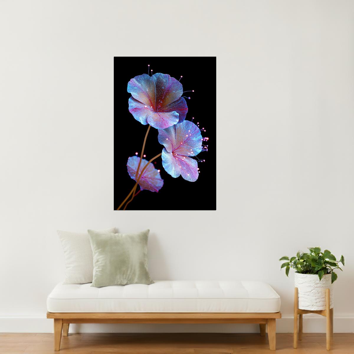 Shimmering Pink Petals | Whimsical Fantasycore | Wall Art Print Poster