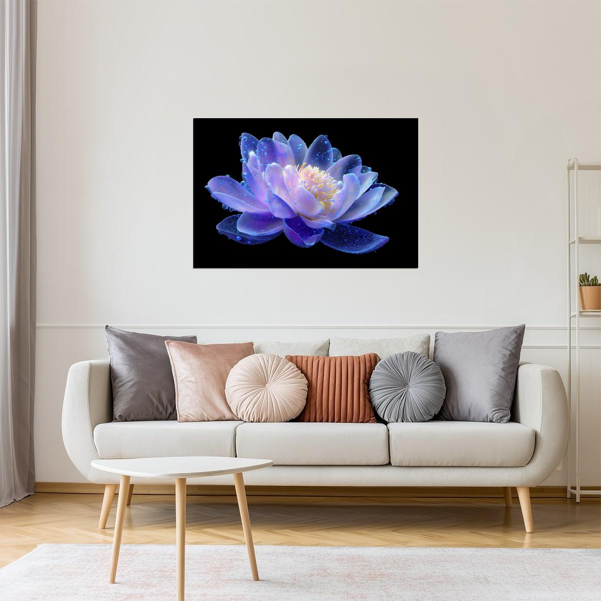 Prismatic Lotus Flower | Ethereal Otherworldly Art | Wall Decor Poster