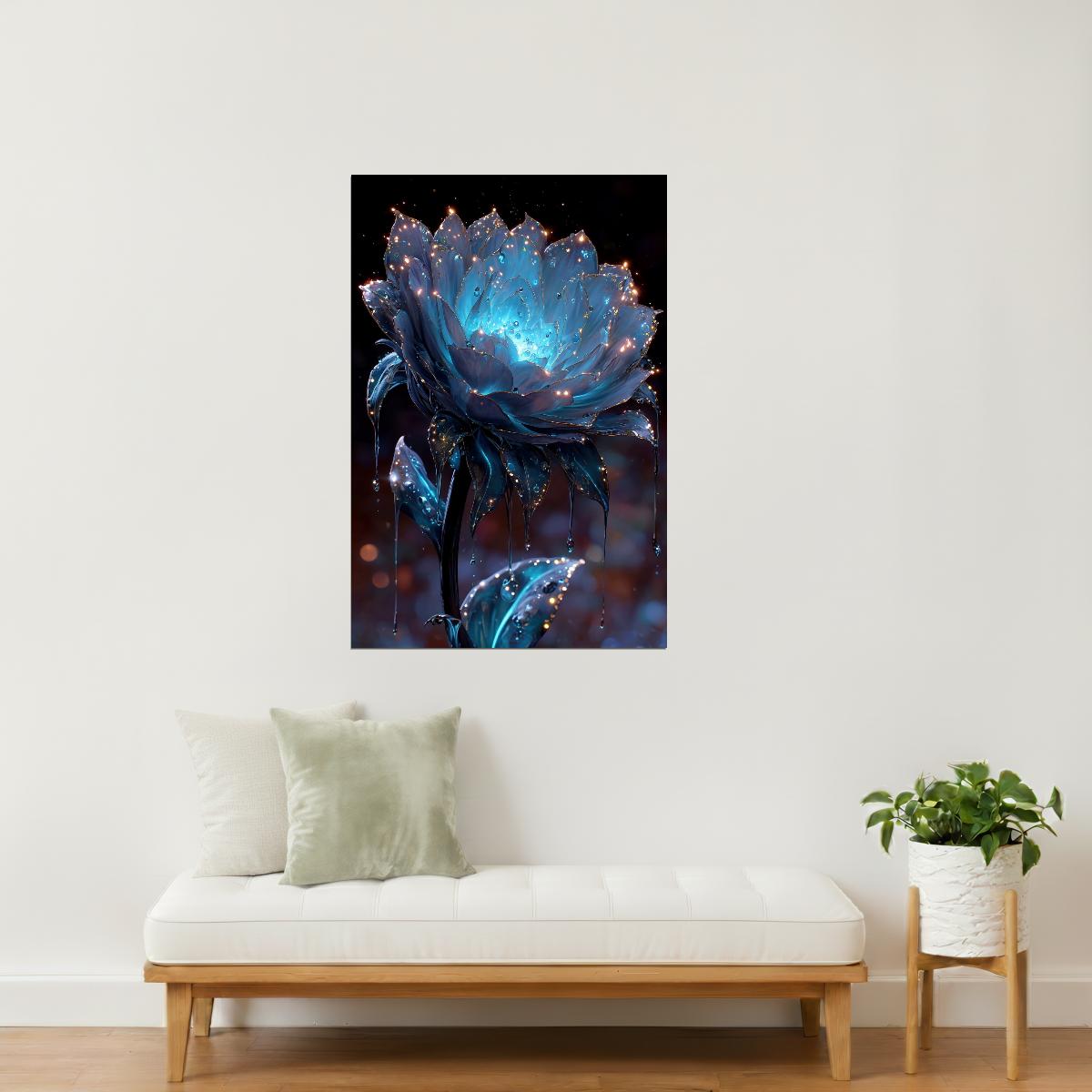 Radiant Cosmic Bloom | Otherworldly Surrealism | Wall Decor Poster