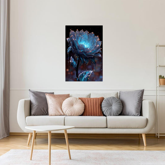 Radiant Cosmic Bloom | Otherworldly Surrealism | Wall Decor Poster