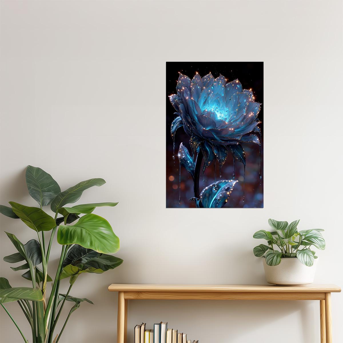Radiant Cosmic Bloom | Otherworldly Surrealism | Wall Decor Poster
